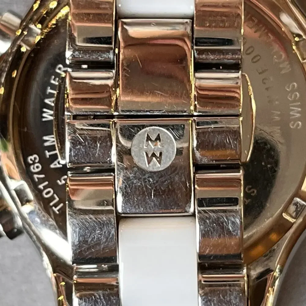 MICHELE Tahitian White Silver Stainless Steel Watch
